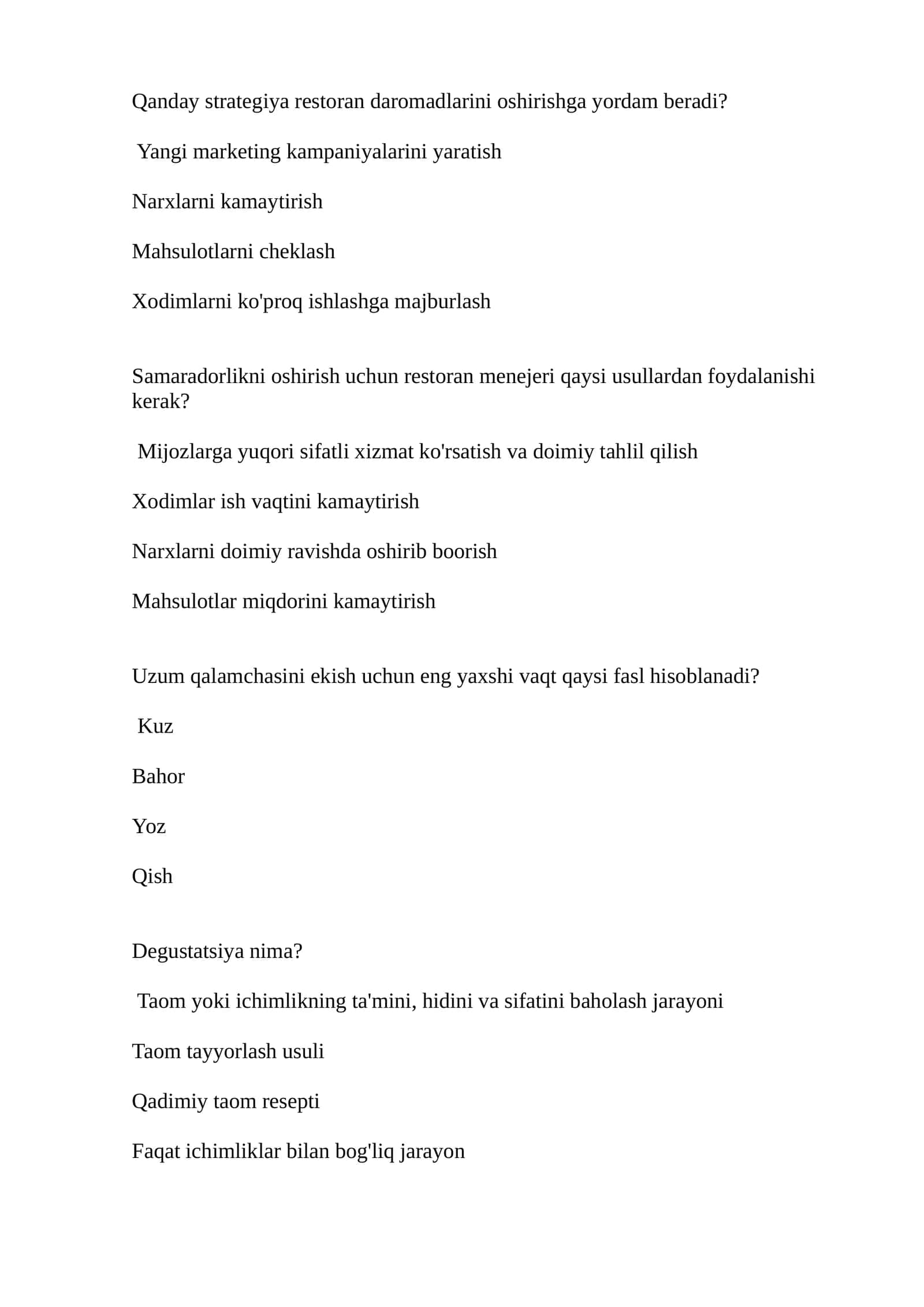 Restoranning daromadlarini oshirish strategiyalari 1