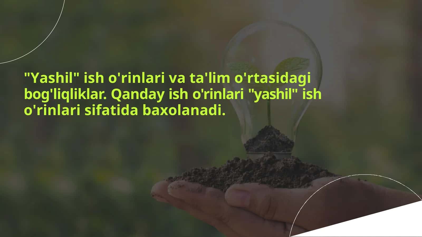 Yashil isho'rinlarini ta'lamoq 1