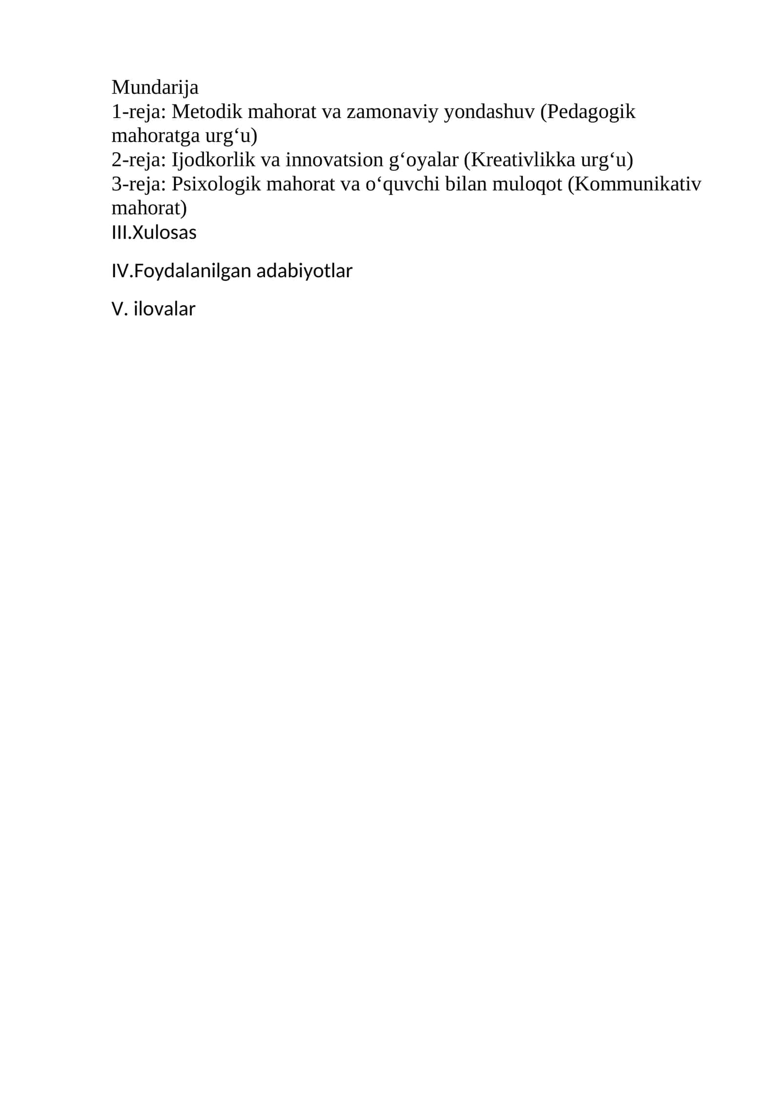 Metodik mahorat va zamonaviy yondashuv (Pedagogik mahoratga urgʻu) 1