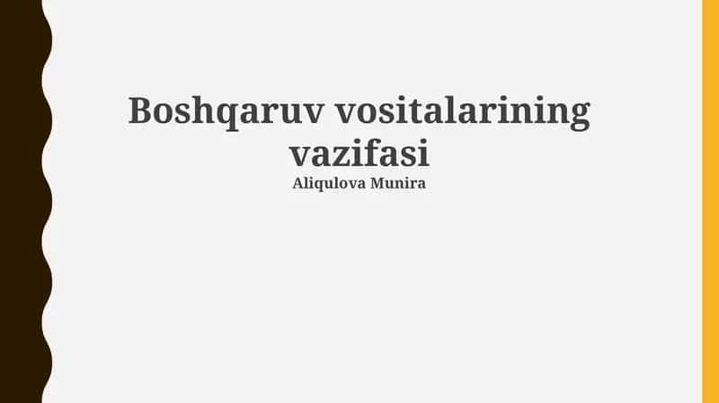 Boshqaruv vositalarining vazifasi 1