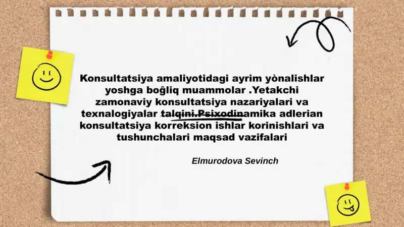 Konsultatsiya amaliyotidagi ayrim yònalishlar 1