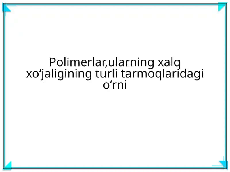 Polimerlar