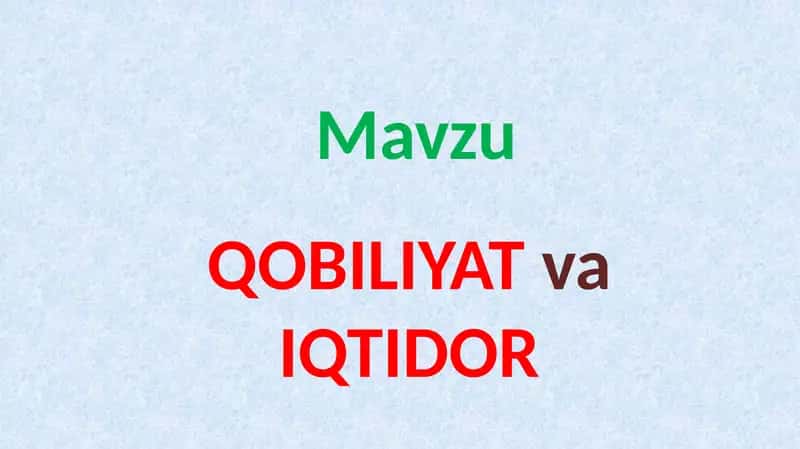 Qobiliyat va iqtidor 1