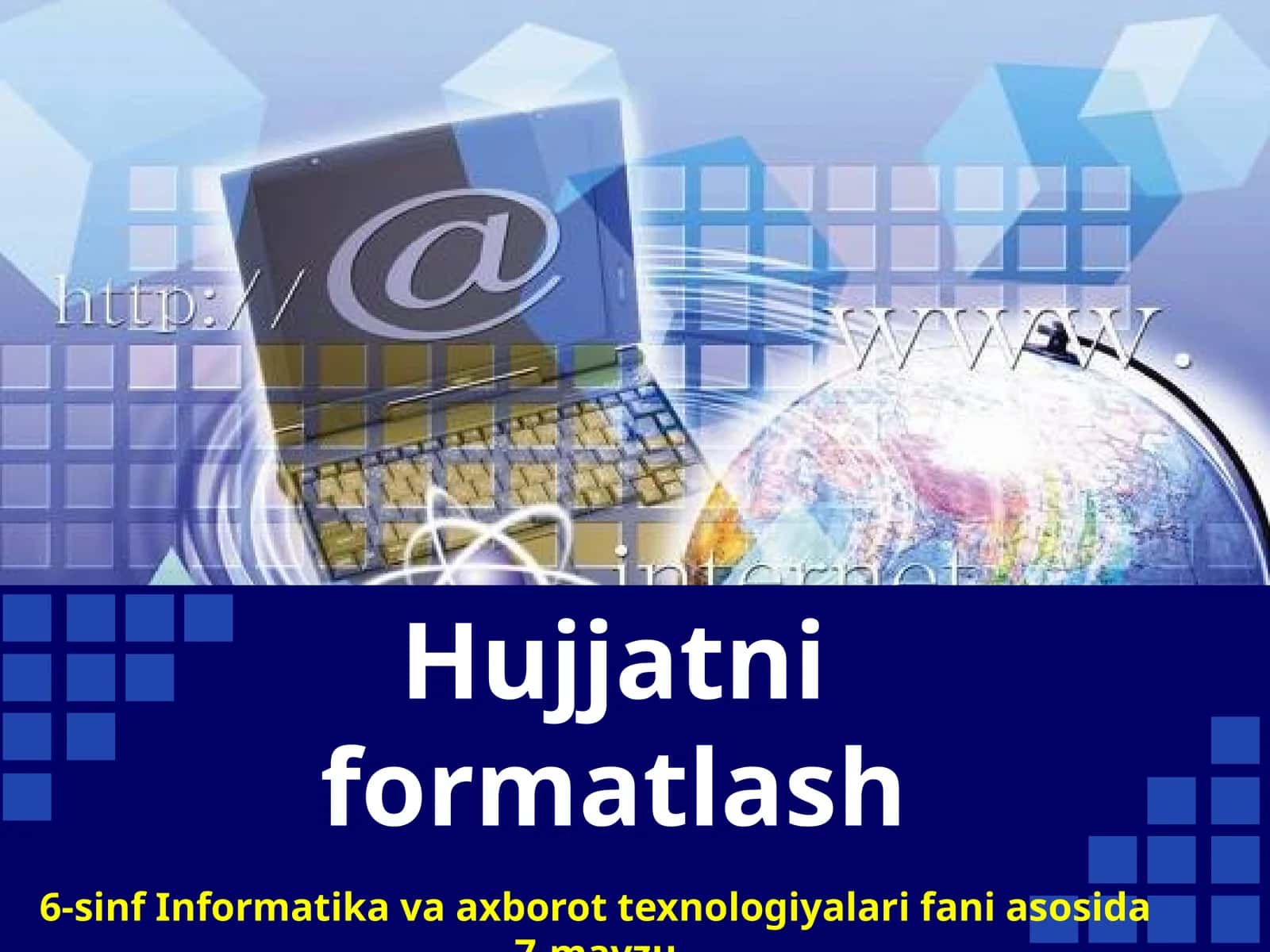 6-sinf Informatika Wordda hujjatni formatlash 1
