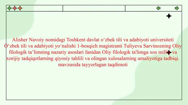 Milliy va xorijiy tadqiqotlarning asosiy farqlari va o'xshashliklari 1