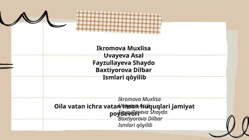 Oila vatan ichra vatan inson huquqlari jamiyat poydevori 1