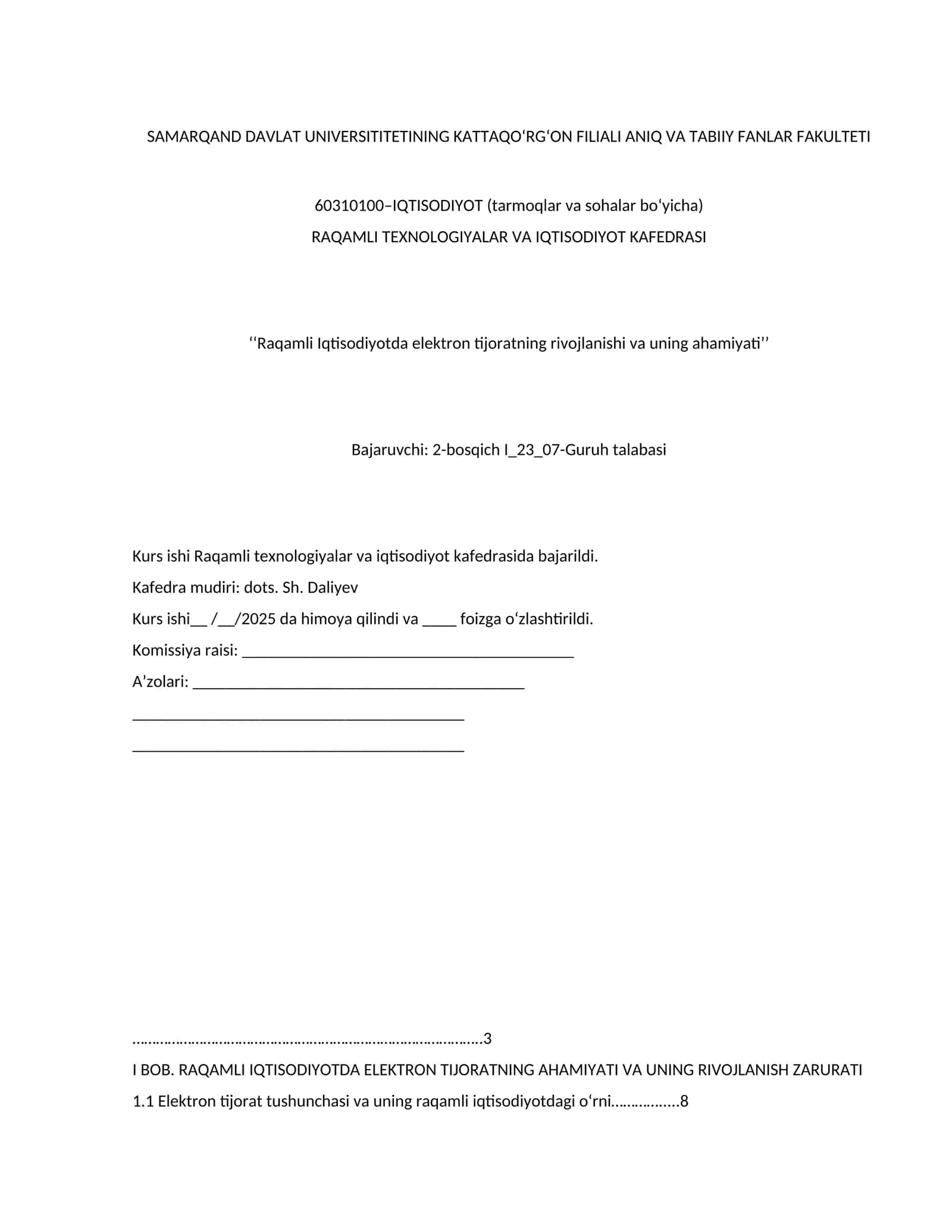 Raqamli Iqtisodiyotda elektron tijoratning rivojlanishi va uning ahamiyati 1