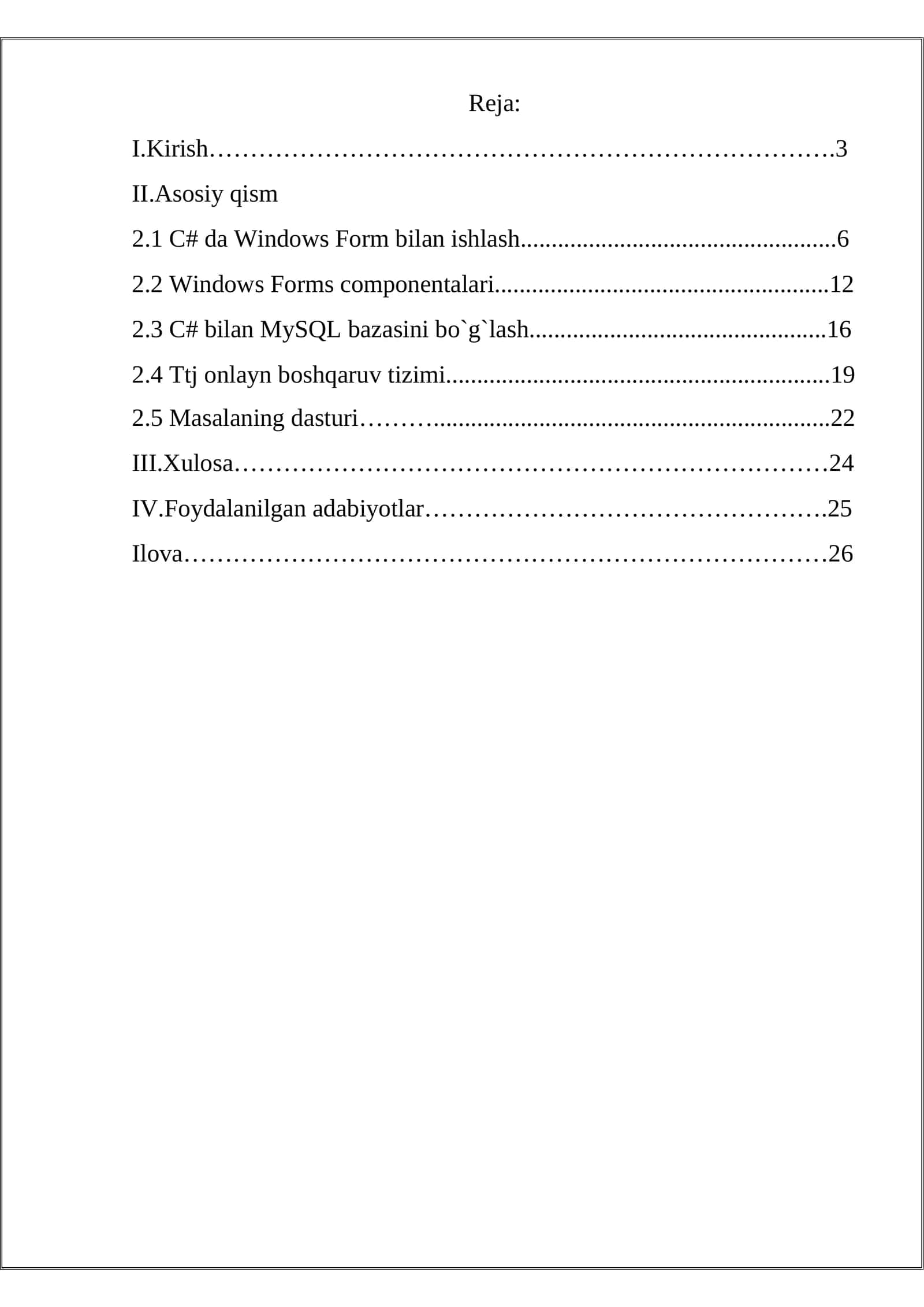 C# da Windows Form bilan ishlash 1