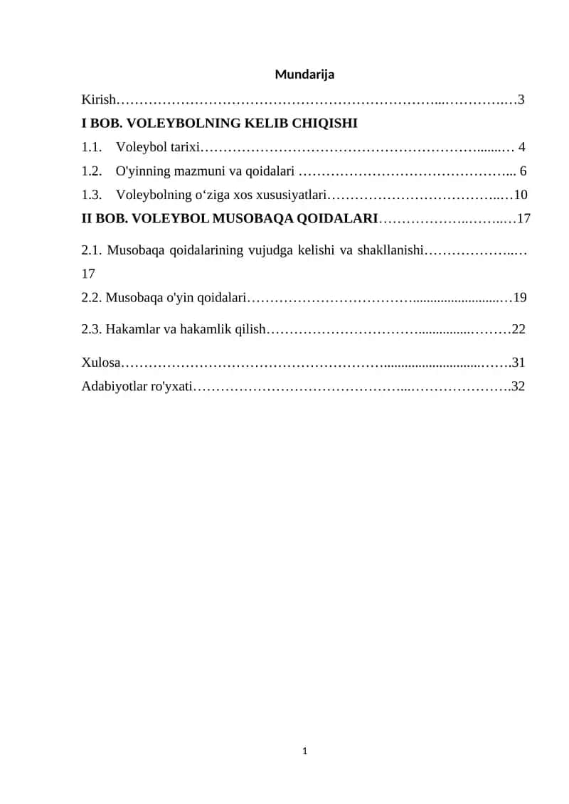 Voleybolning Kelib Chiqishi 1