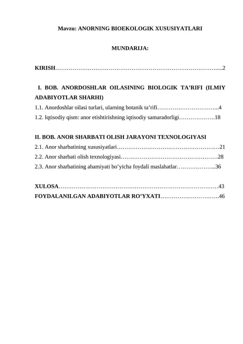 ANORNING BIOEKOLOGIK XUSUSIYATLARI 1