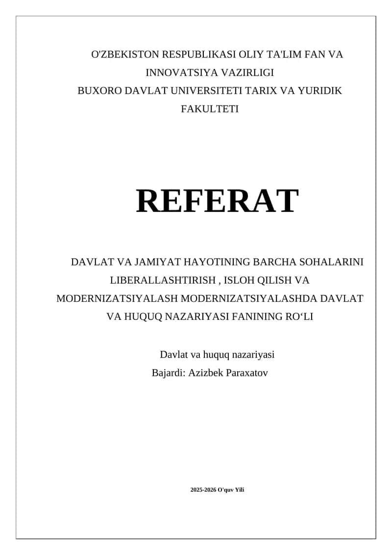 Davlat va huquq nazariyasi 1
