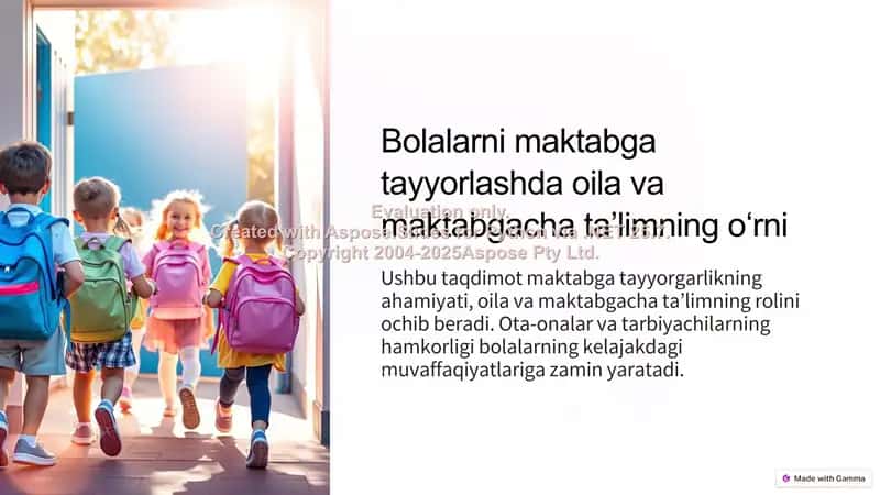 Bolalarni maktabga tayyorlashda oila va maktabgacha ta'limning o‘rni 1