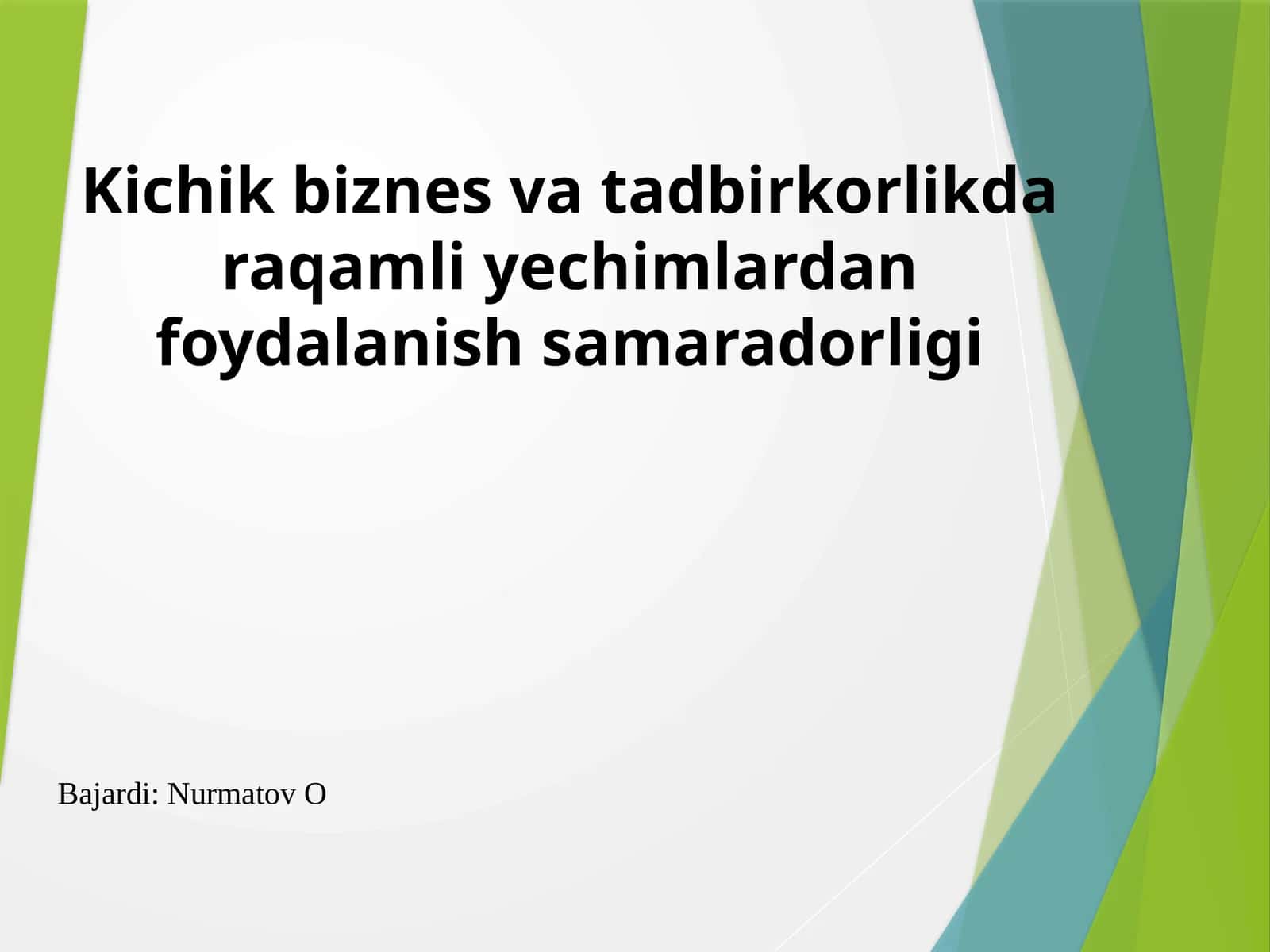 Raqamli iqtisodiyot tushunchasi va uning kichik tadbirkorlikdagi o‘rni 1