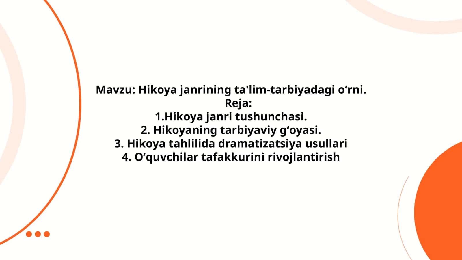 Hikoya janrining ta'lim-tarbiyadagi oʻrni 1