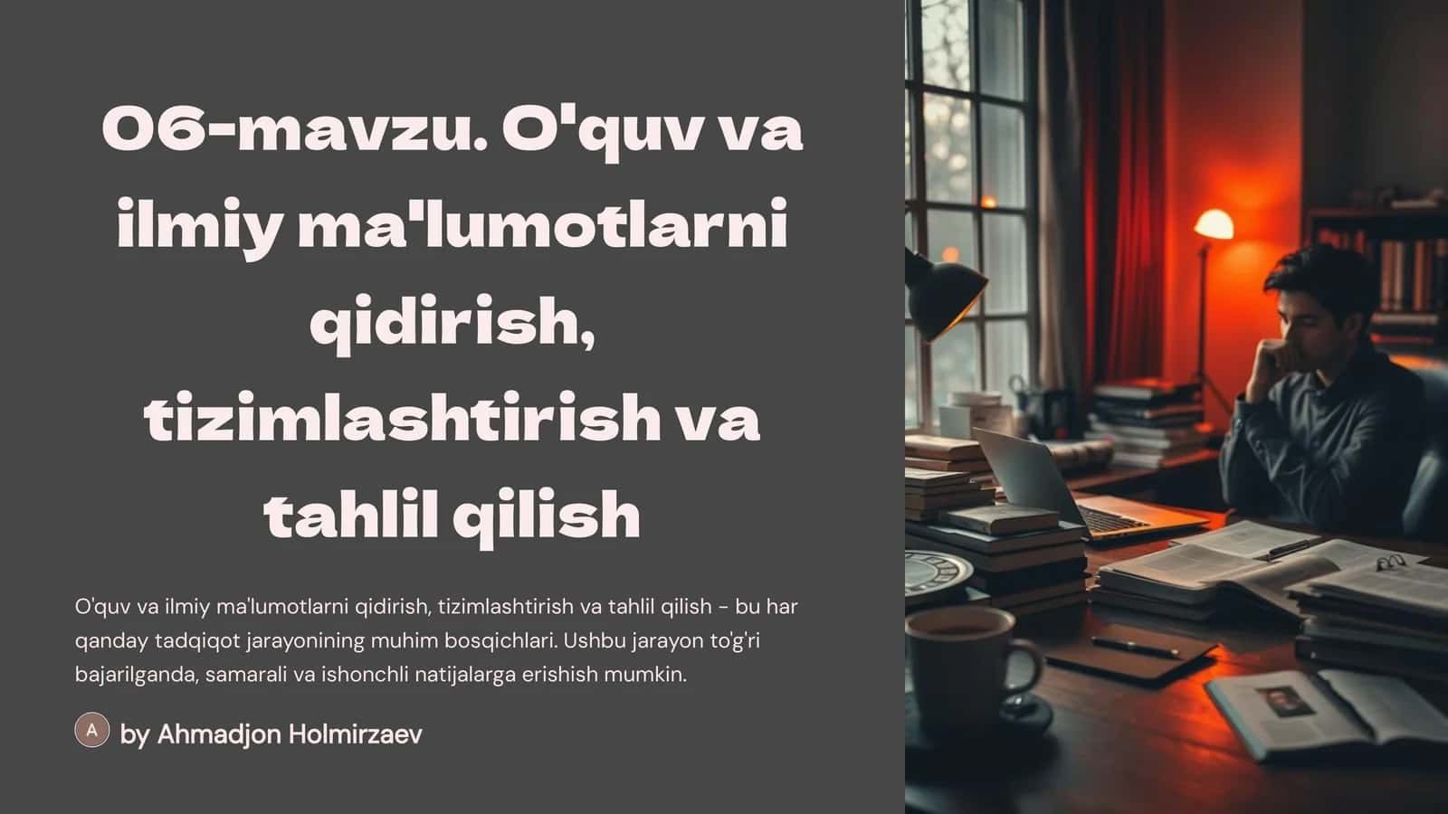 O'quvvailmiyma'lumotlarniqidirish,tizimlashtirishvatahlilqilish 1