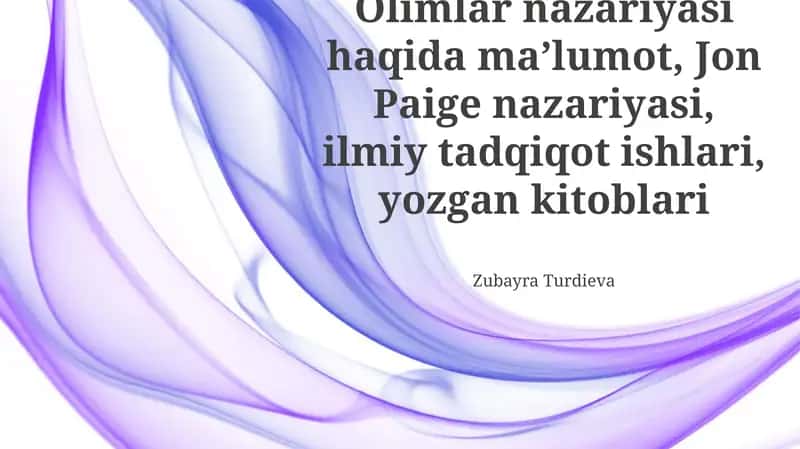 Oligomerlar nazariyasi haqida umumiy ma'lumot 1