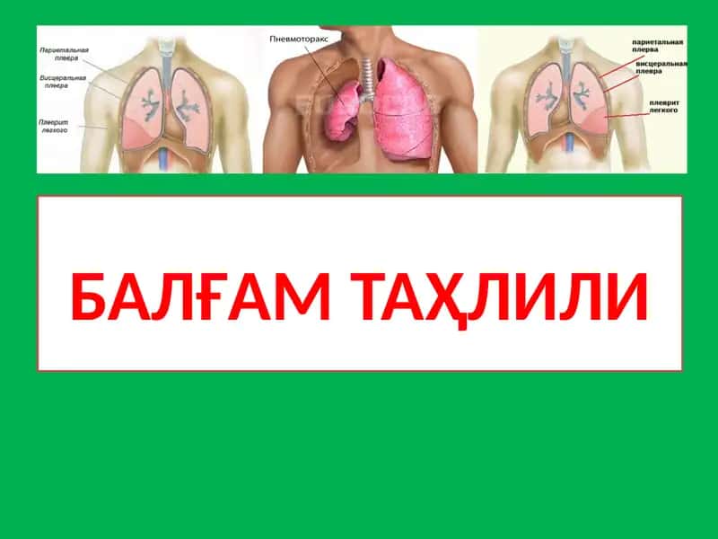 Балғам Таҳлили 1