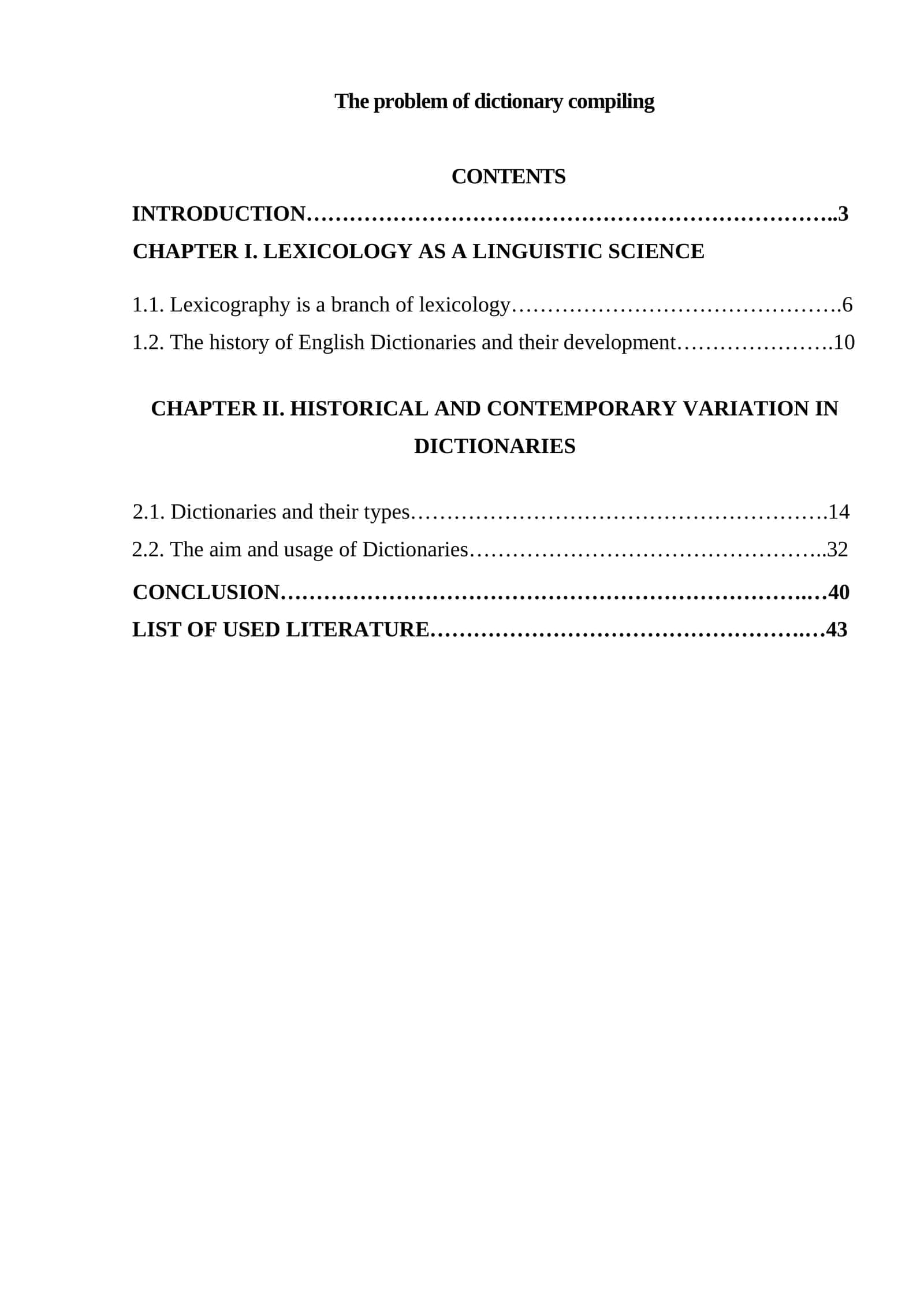 Dictionaries: Historical and Contemporary Variation 1