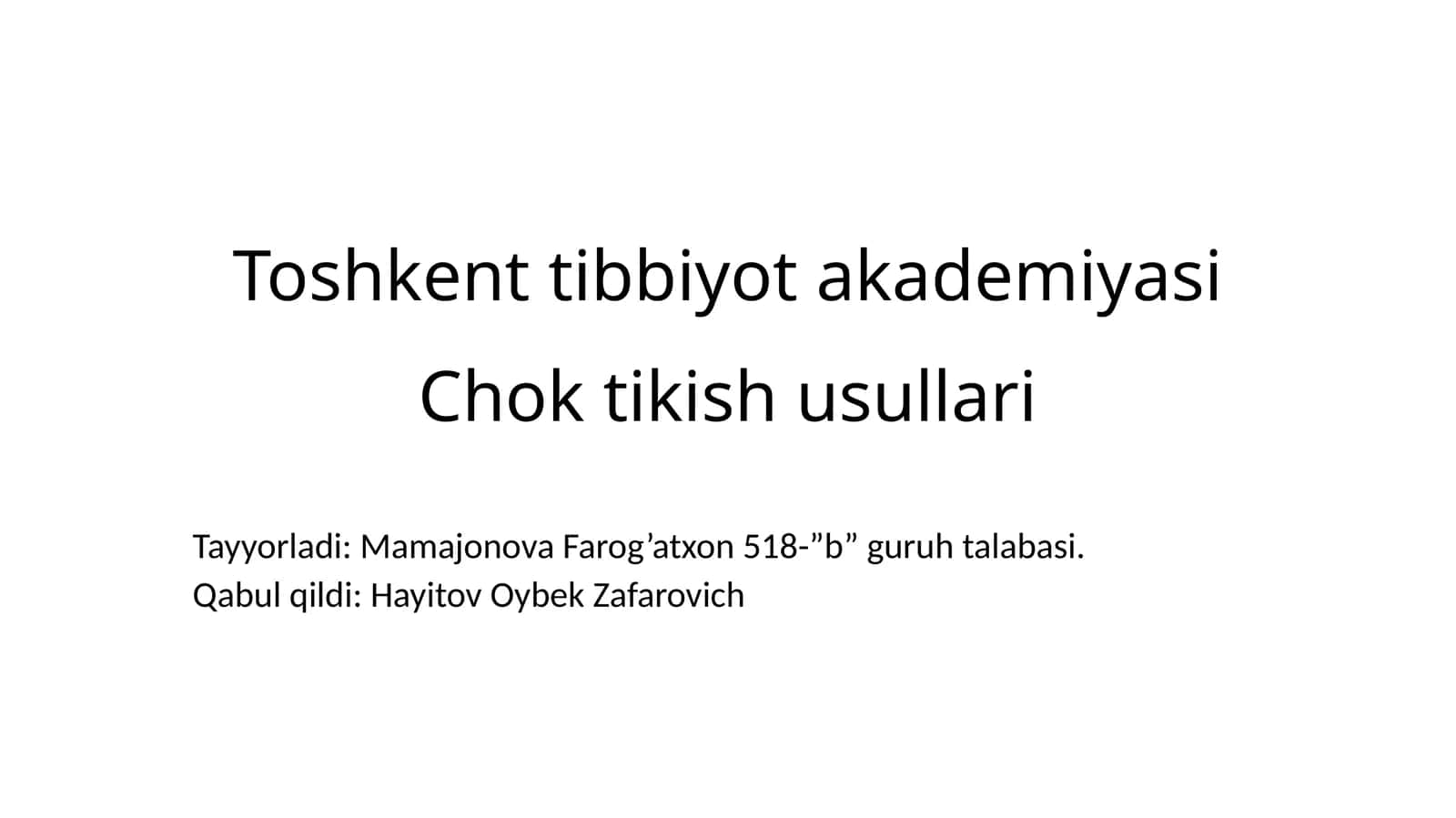 Xirurgik chok tikish usullari 1