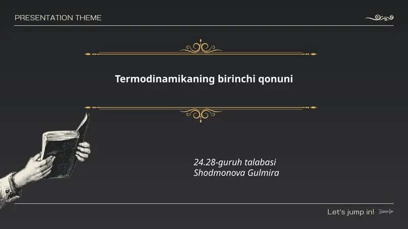 Termodinamikaning birinchi qonuni 1