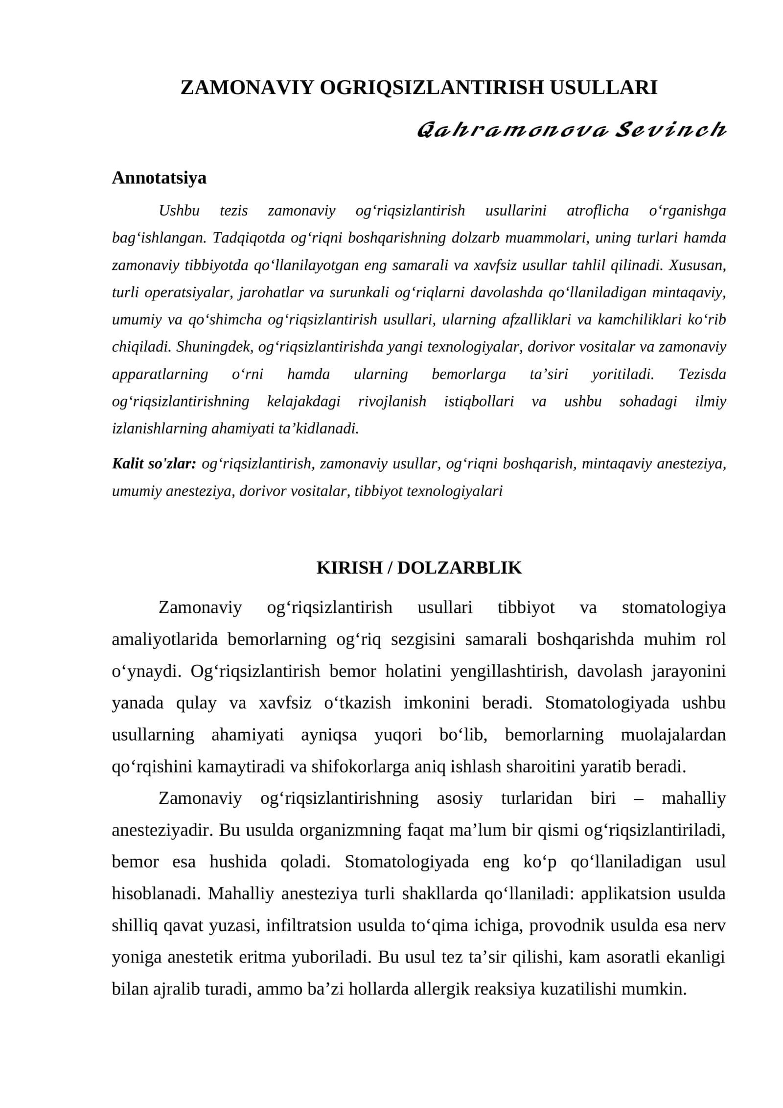 ZAMONAVIY OGRIQSIZLANTIRISH USULLARI 1