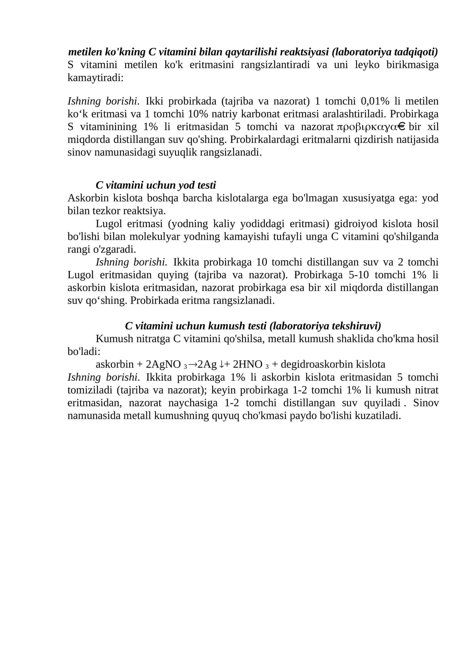 Vitaminlarga xos sifat reaksiyalar 1