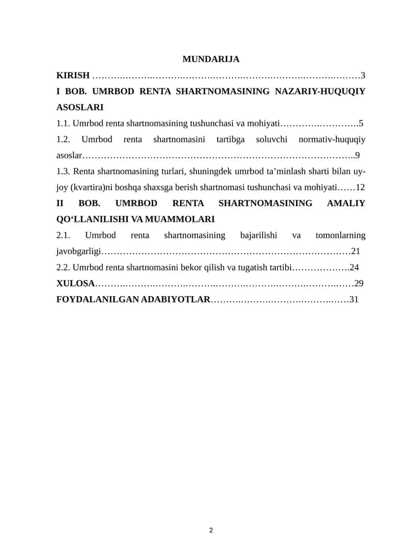 UMRBOD RENTA SHARTNOMASINING FUQAROLIK-XUQUQIY XUSUSIYATLARI 1