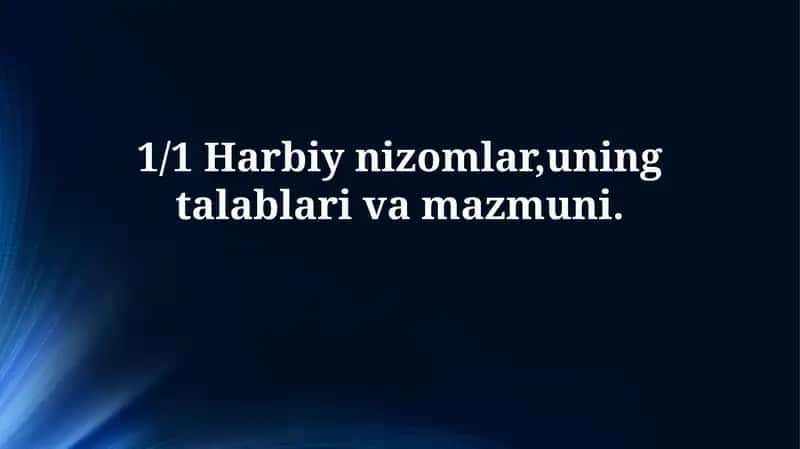 1/1 harbiy nizomlari 1