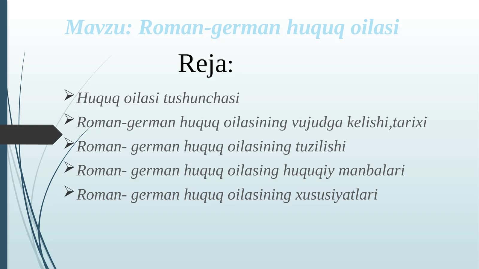 Roman-german huquq oilasi 1