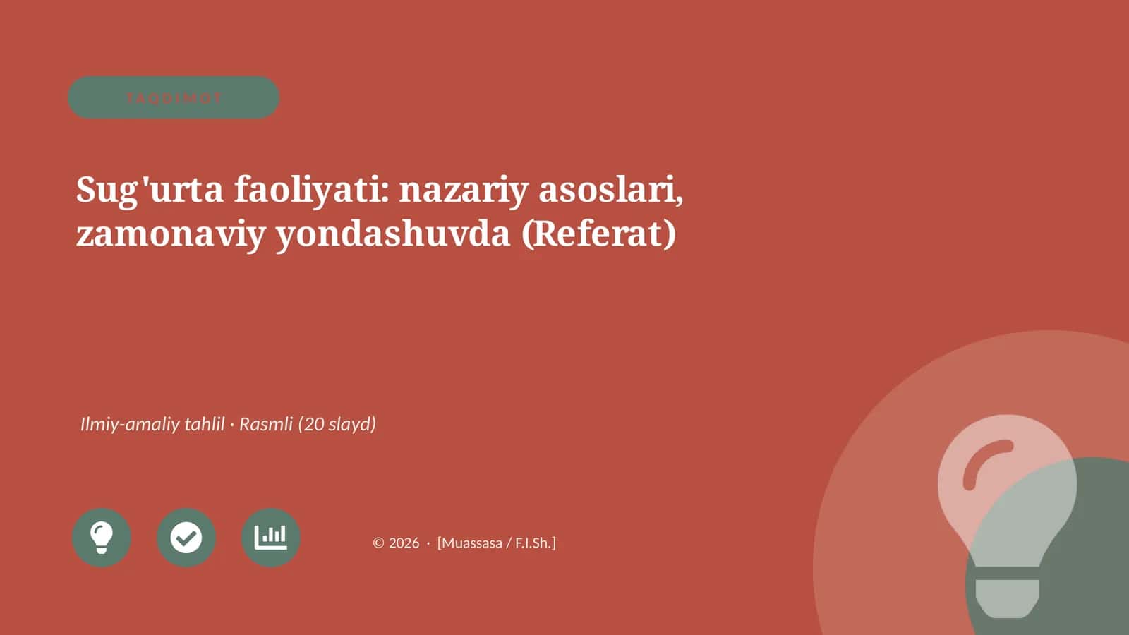 Sug'urta faoliyati: nazariy asoslari, zamonaviy yondashuvda (Referat) 1