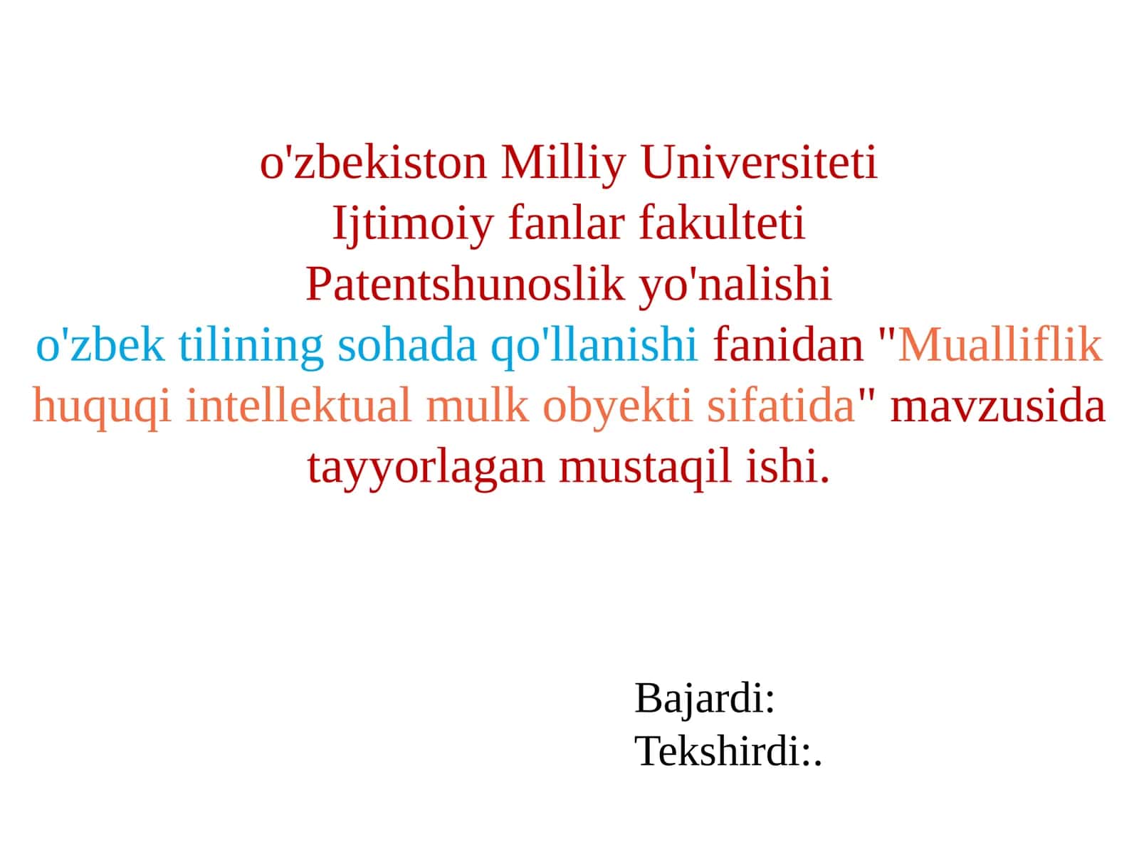 Mualliflik huquqi intellektual mulk obyekti sifatida 1
