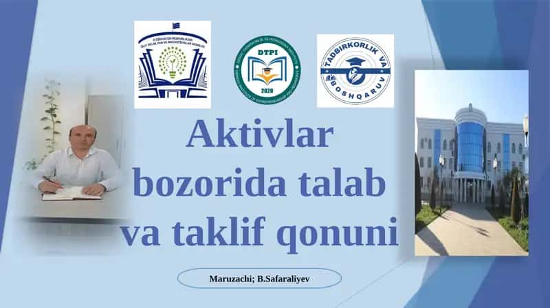 Talab va taklifning iqtisodiy mazmuni 1