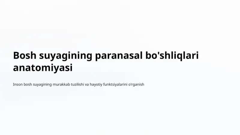 Bosh suyagining paranasal bo'shliqlari anatomiyasi 1