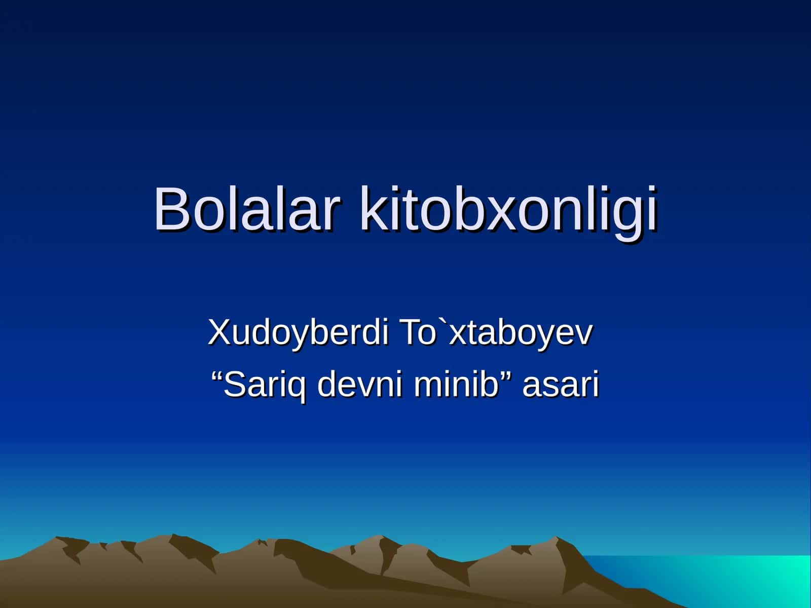 Bolalar kitobxonligi 1