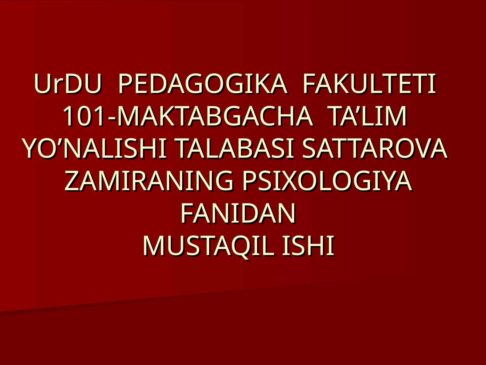 Maktabgacha yosh davrining psixologiyasi 1
