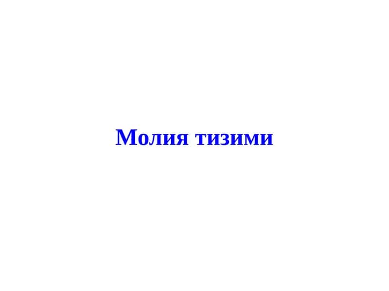 Молия Тизими 1