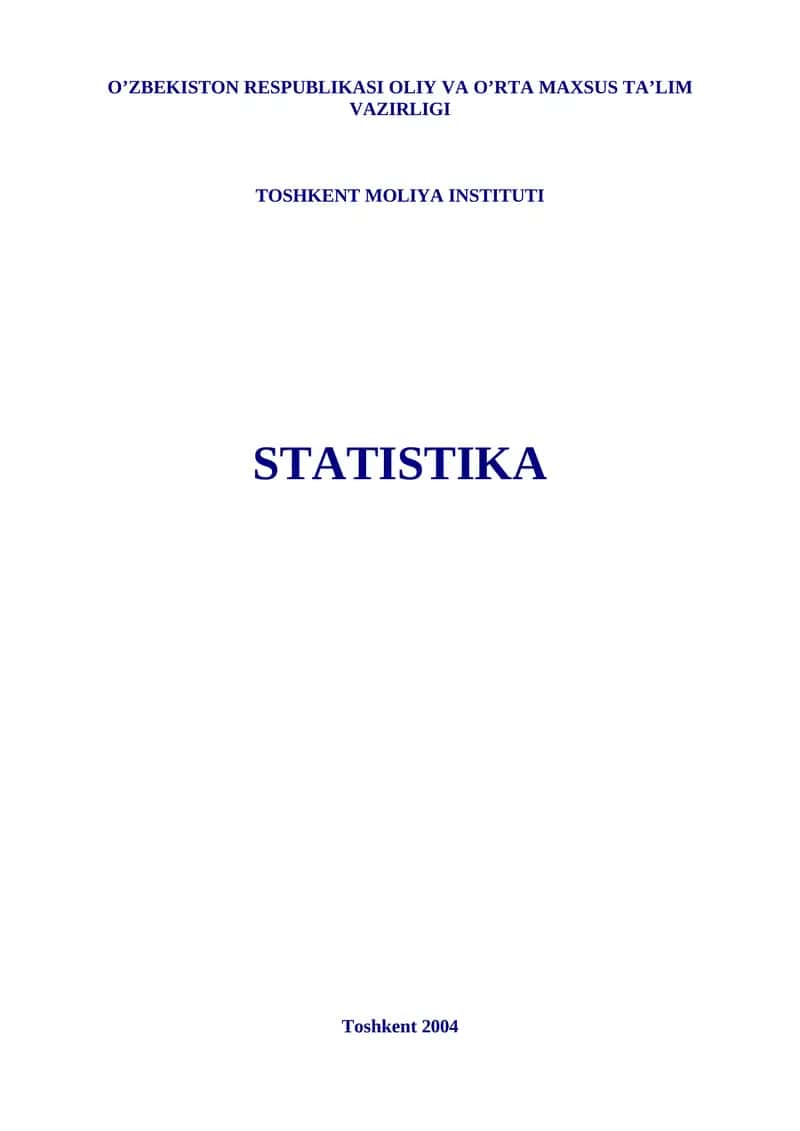 Statistika (darslik) 1