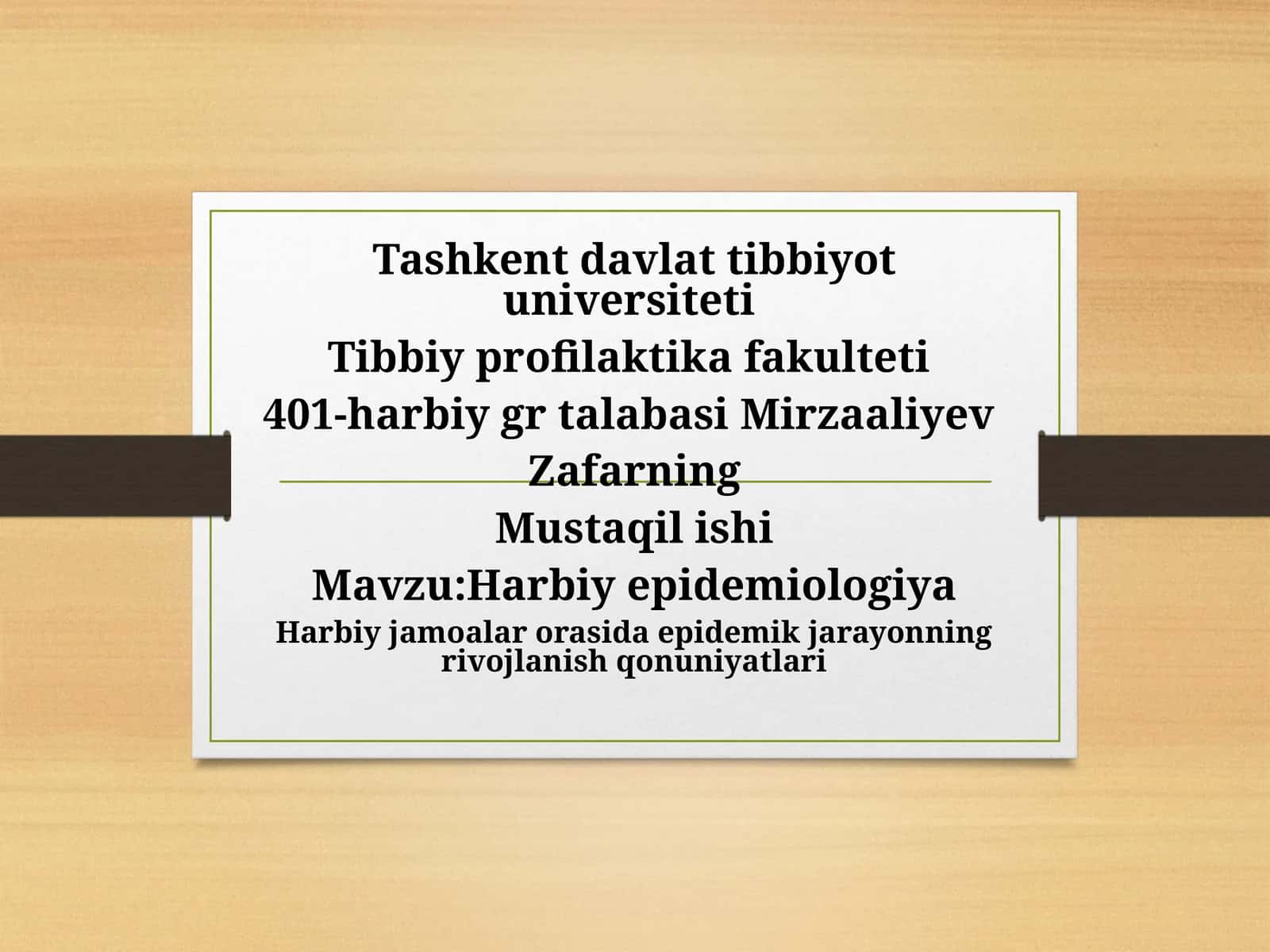 Tibbiy epidemiologiya 1