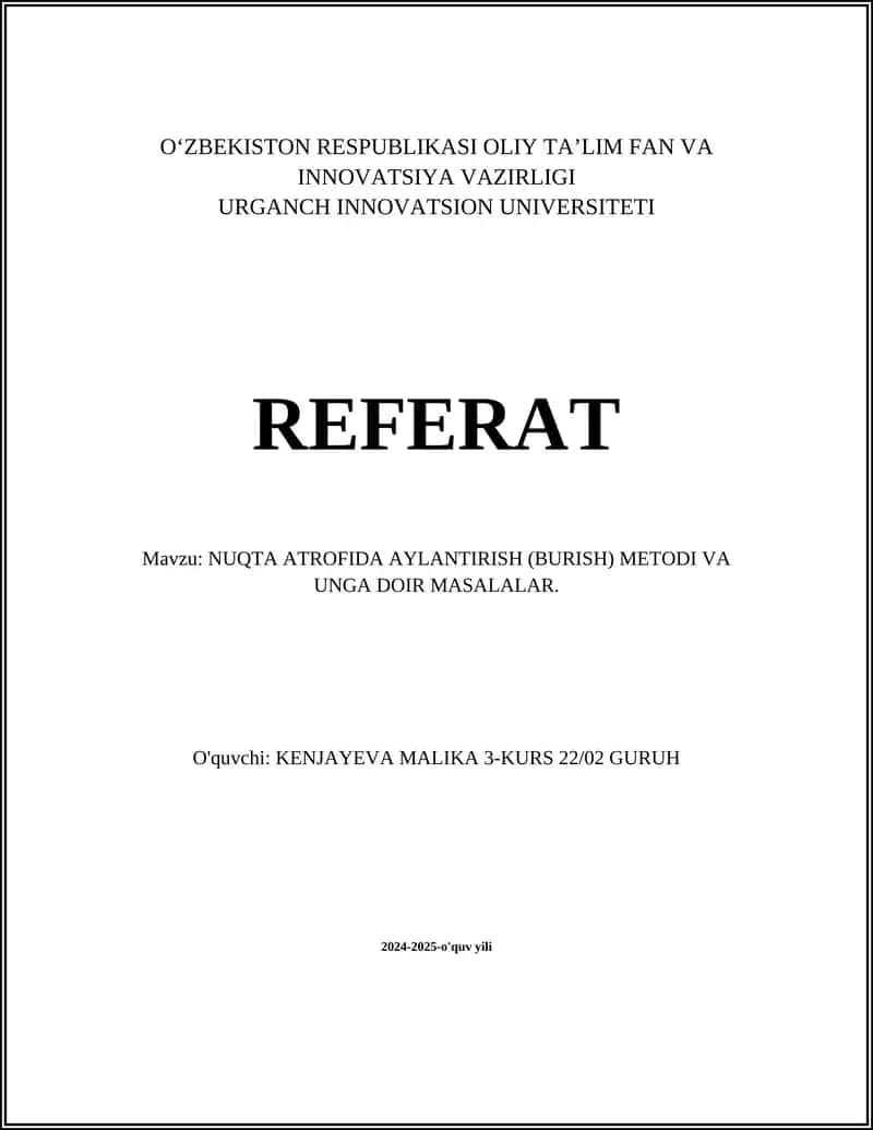 Nuqta atrofida burish metodlari 1