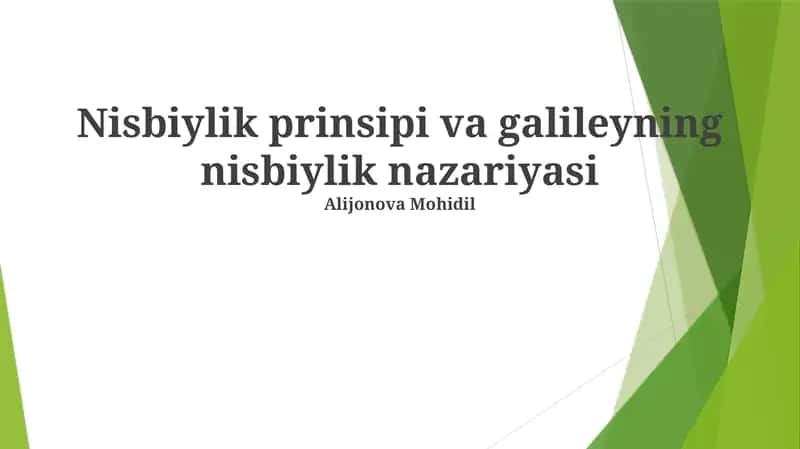 Maxsus nisbiylik nazariyasi 1