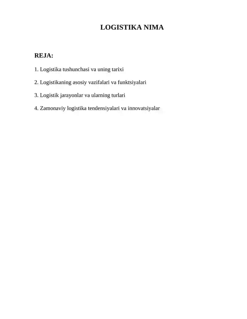 Logistika Nima
