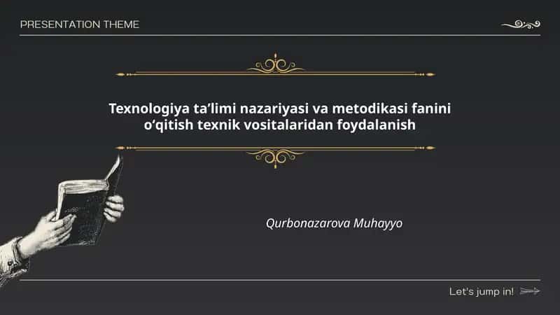 Texnologiya taʼlimi nazariyasi va metodikasi fanini oʻqitish texnik vositalaridan foydalanish 1