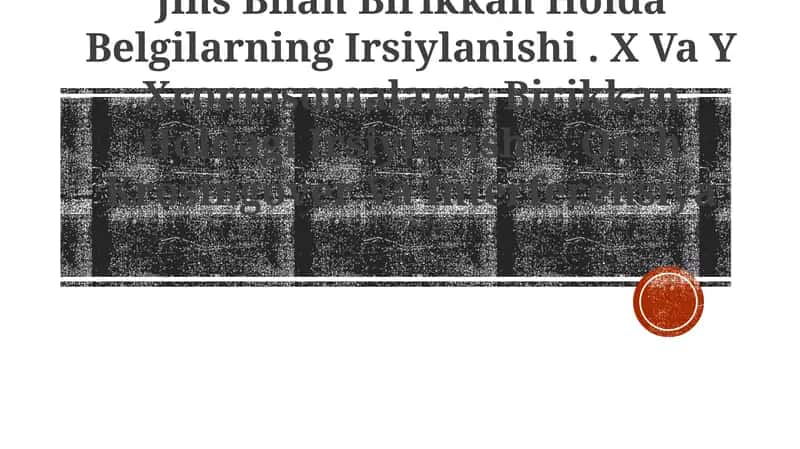 Jins Bilan Birikkan Holda Belgilarning Irsiylanishi. X Va Y Xromosomalarga Birikkan Holdagi Irsiylanish. Qosh Krosingover Va Interferensiya 1