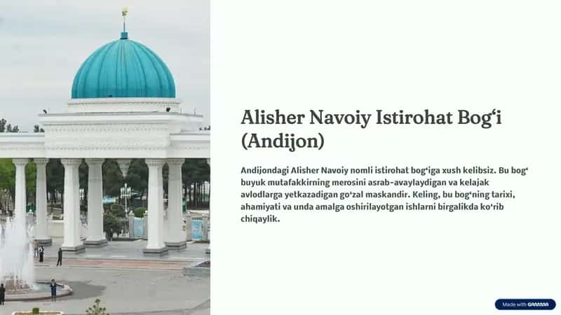 Alisher Navoiy Istirohat Bog‘i (Andijon) 1