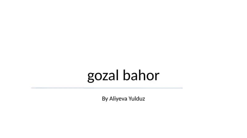 Bahor Yomg'iri 1