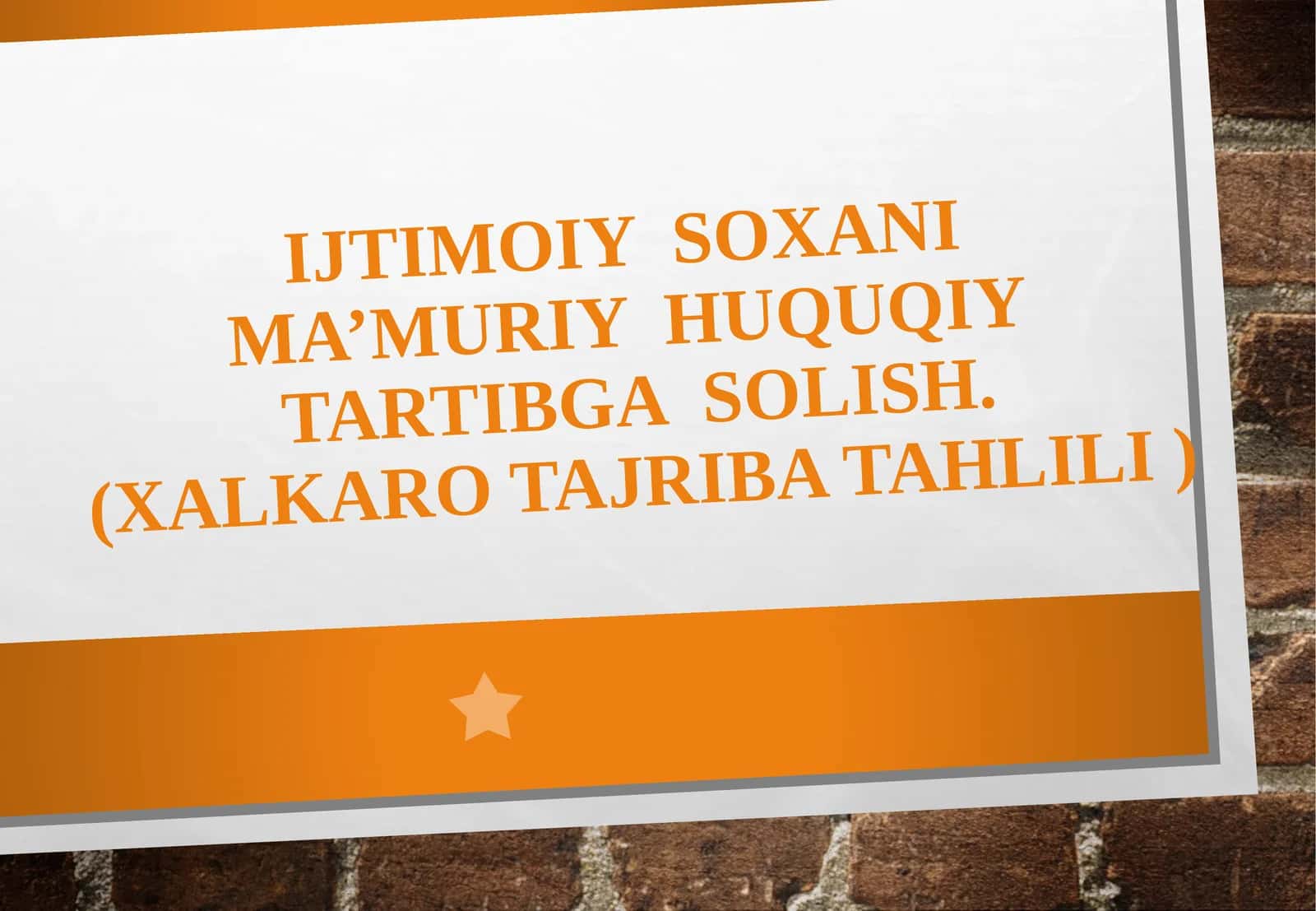 Ijtimoiy soxani ma’muriy huquqiy tartibga solish. (xalqaro tajriba tahlili ). 1