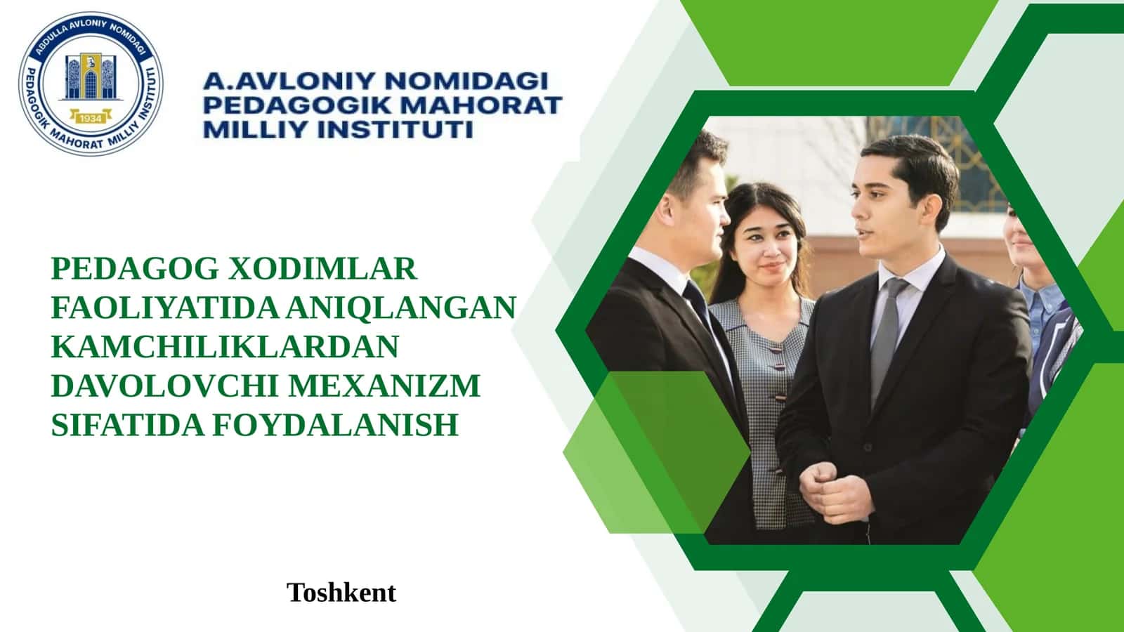 PEDAGOG XODIMLAR FAOLIYATIDA ANIQLANGAN KAMCHILIKLARDAN DAVOLOVCHI MEXANIZM SIFATIDA FOYDALANISH 1