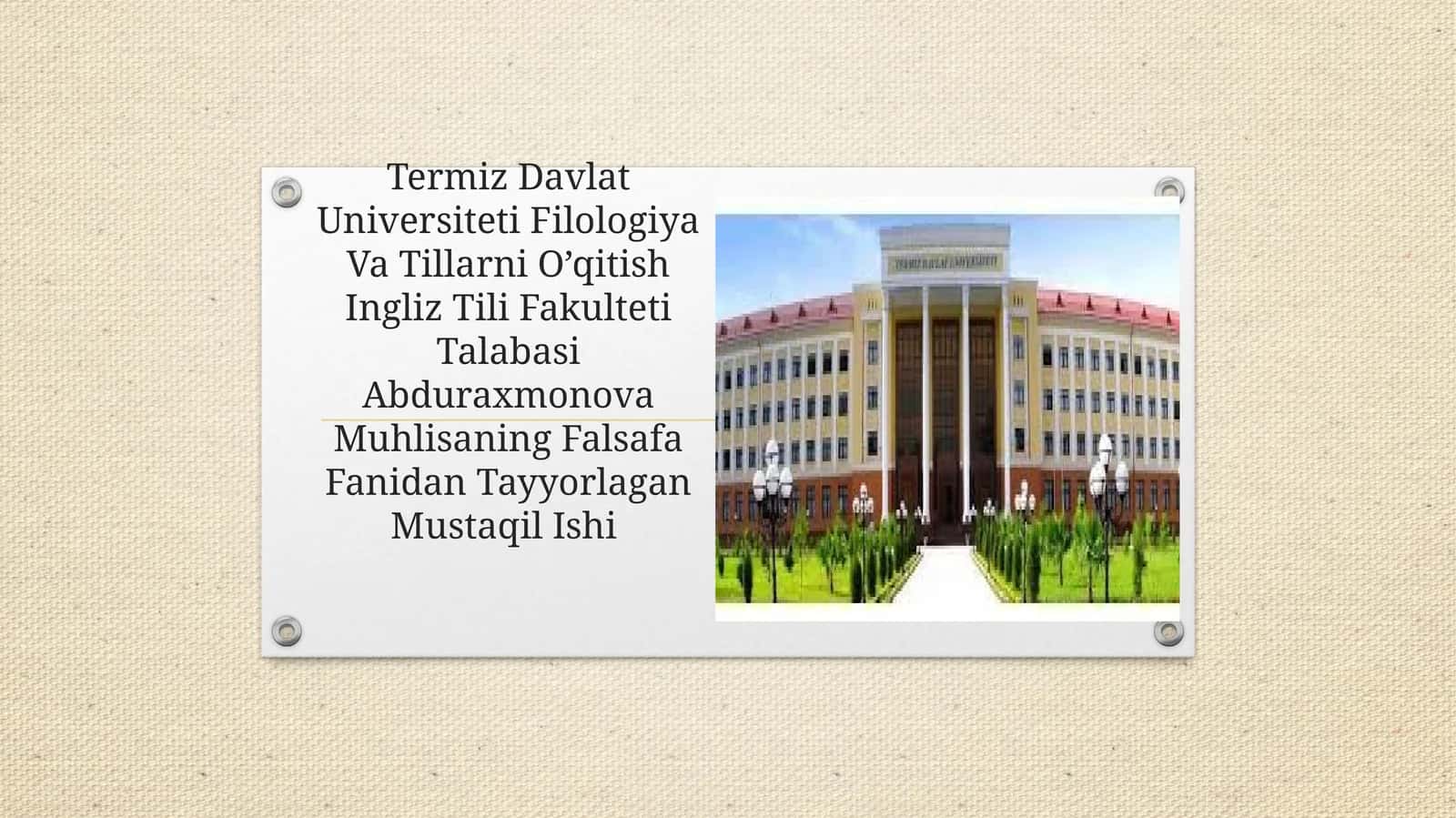 Sharq va G'arb mutafakkirlari Falsafa Fanidan Tayyorlagan Mustaqil Ishi 1