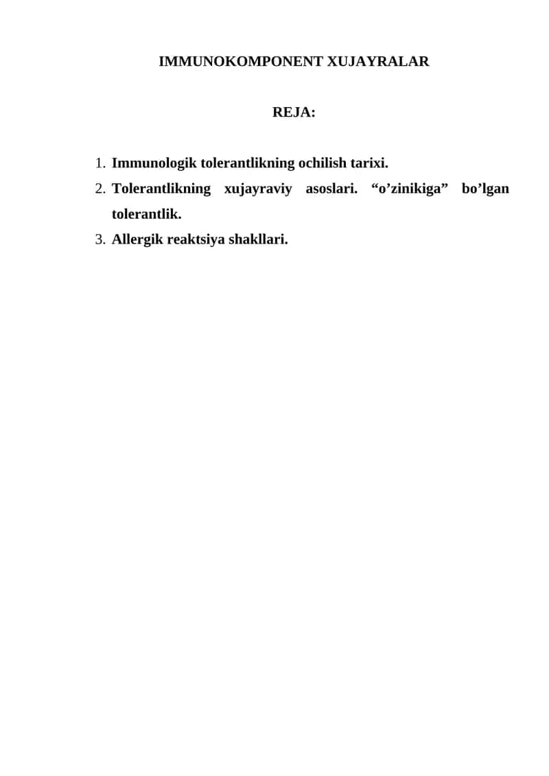 IMMUNOKOMPONENT XUJAYRALAR 1
