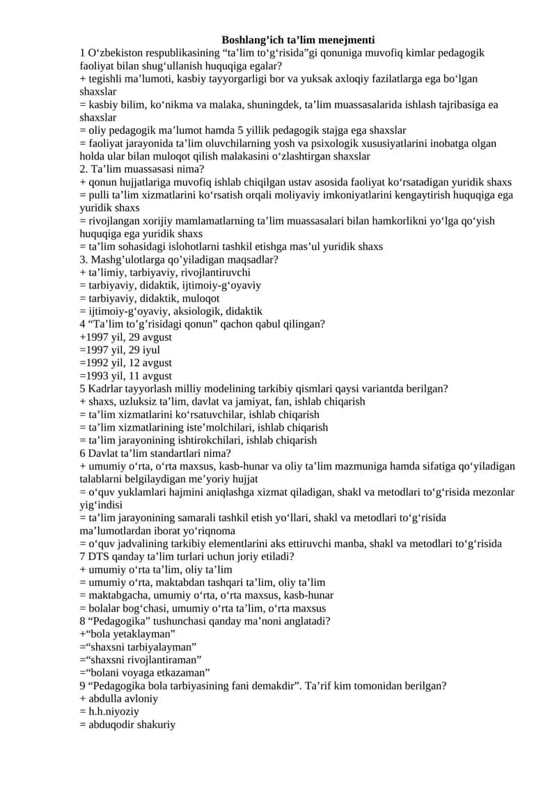 Boshlang’ich ta’lim menejmenti 1